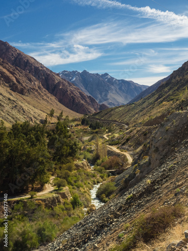 Valley of the Cochiguaz River in the Elqui Valley, Chile photo
