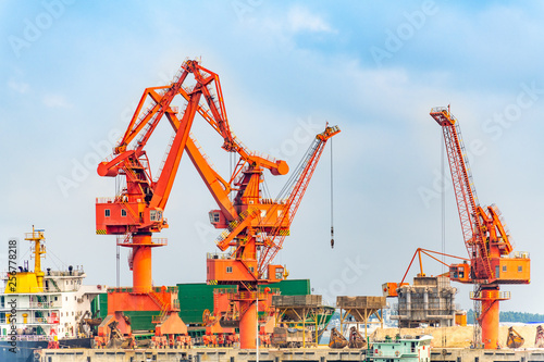 Fotografia, Obraz Wharf and shipyard in Zhanjiang Bay