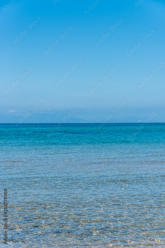 Clear Turquoise Blue Water at a Southern Mediterranean Beach in Italy