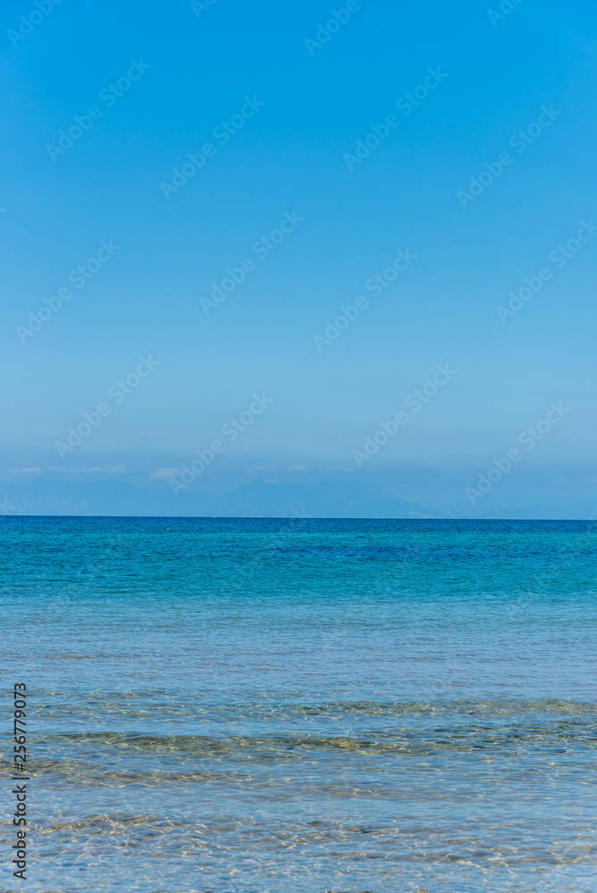 Clear Turquoise Blue Water at a Southern Mediterranean Beach in Italy