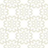 Floral seamless pattern. Pale olive green flowers on white background