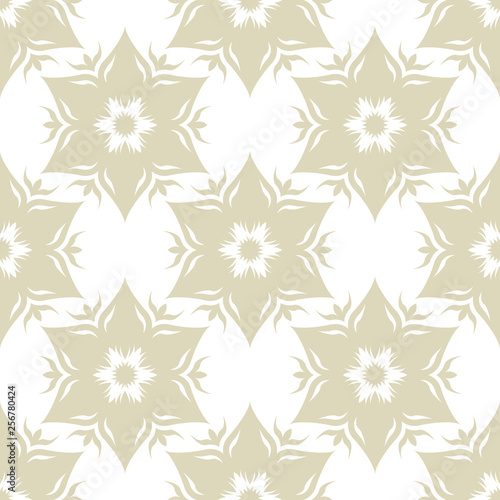 Floral seamless pattern. Olive green and white background