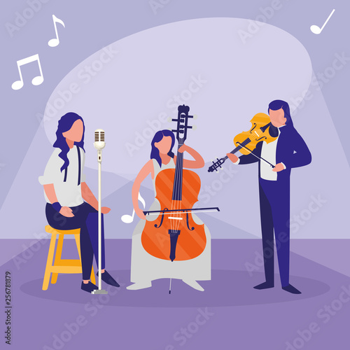 singer and musicians band characters