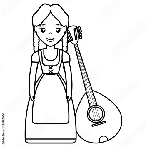 irish woman with mandolin