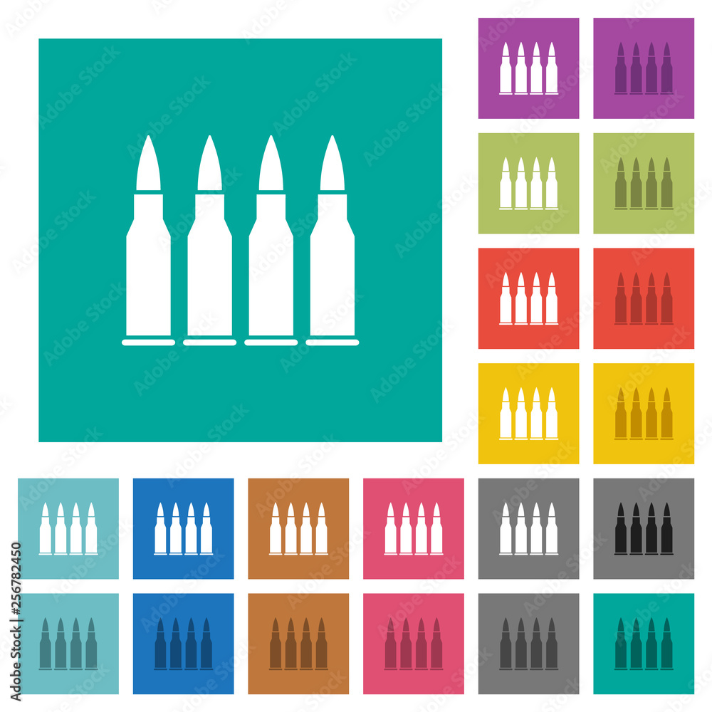 Four bullets square flat multi colored icons Four bullets square flat multi colored icons
