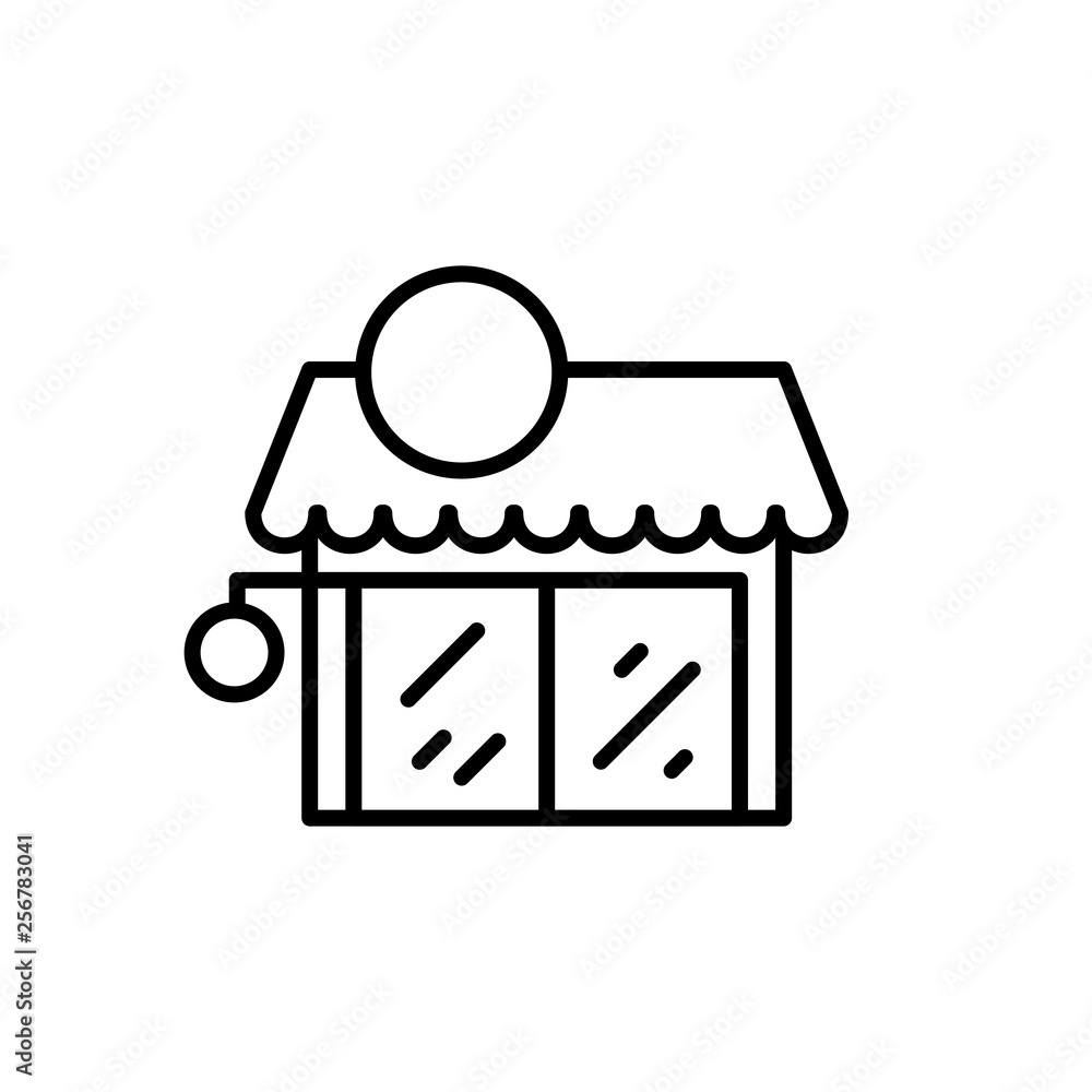Shop front grocery icon outline vector log Shop front grocery icon outline vector log