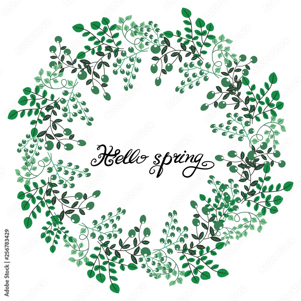 Vector illustration of floral wreath greeting card Vector illustration of floral wreath greeting card