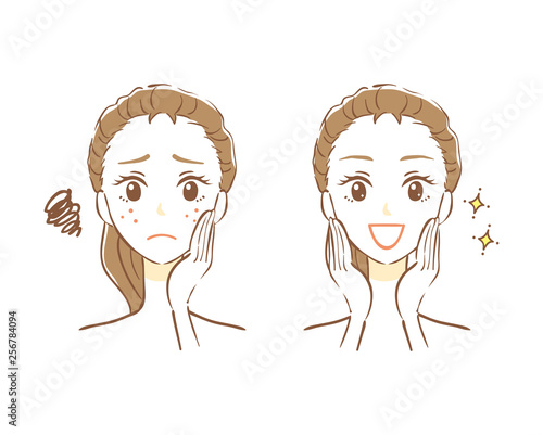 にきび　肌トラブル　ビフォーアフター