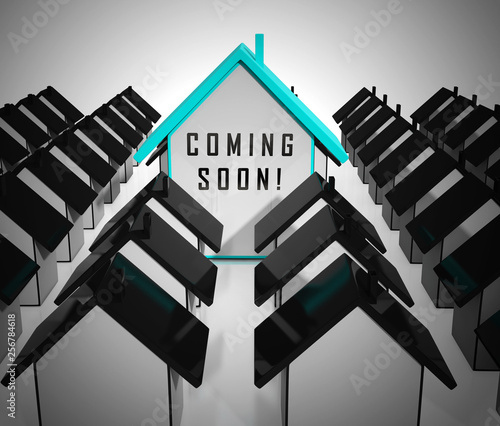 Coming Soon Icons Show Upcoming Real Estate Property Available - 3d Illustration