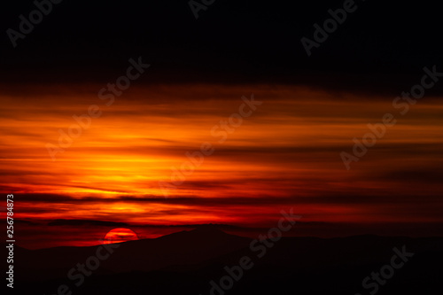 Beautiful sunset over mountains layers in Umbria (Italy) © Massimo