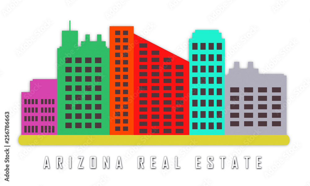 Arizona Real Estate City Represents Purchasing Or Buying In Az Usa 3d Illustration