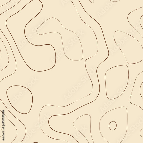 Topographic map background. Admirable topographic map. Seamless design, brilliant tileable isolines pattern. Vector illustration.