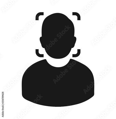 Biometric Face Recognition Icon. Flat style vector EPS.