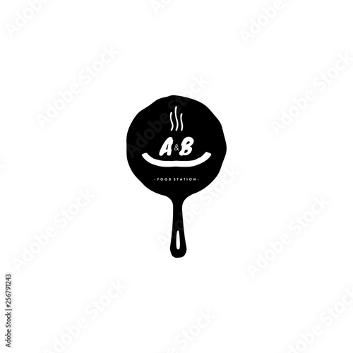 AB Logo with pan food concept. Can be adapt for Culinari Brand.
