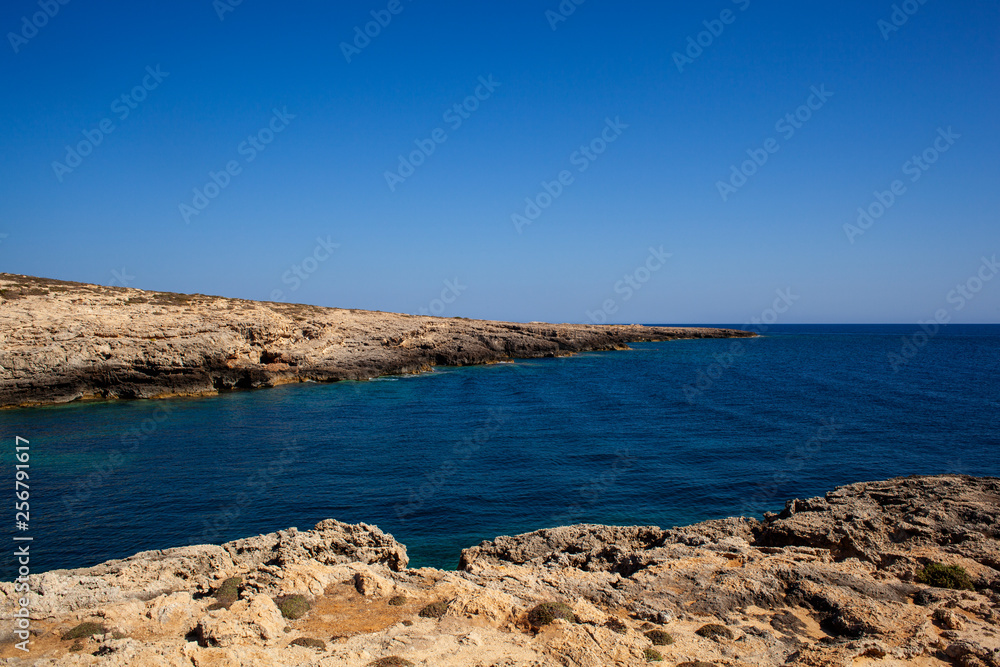 Fototapeta premium View of Lampedusa coast in the summer season