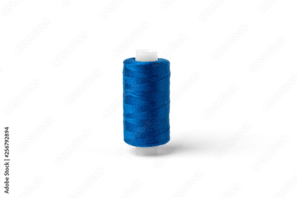 Blue threads isolated on white background. Blue threads isolated on white background.