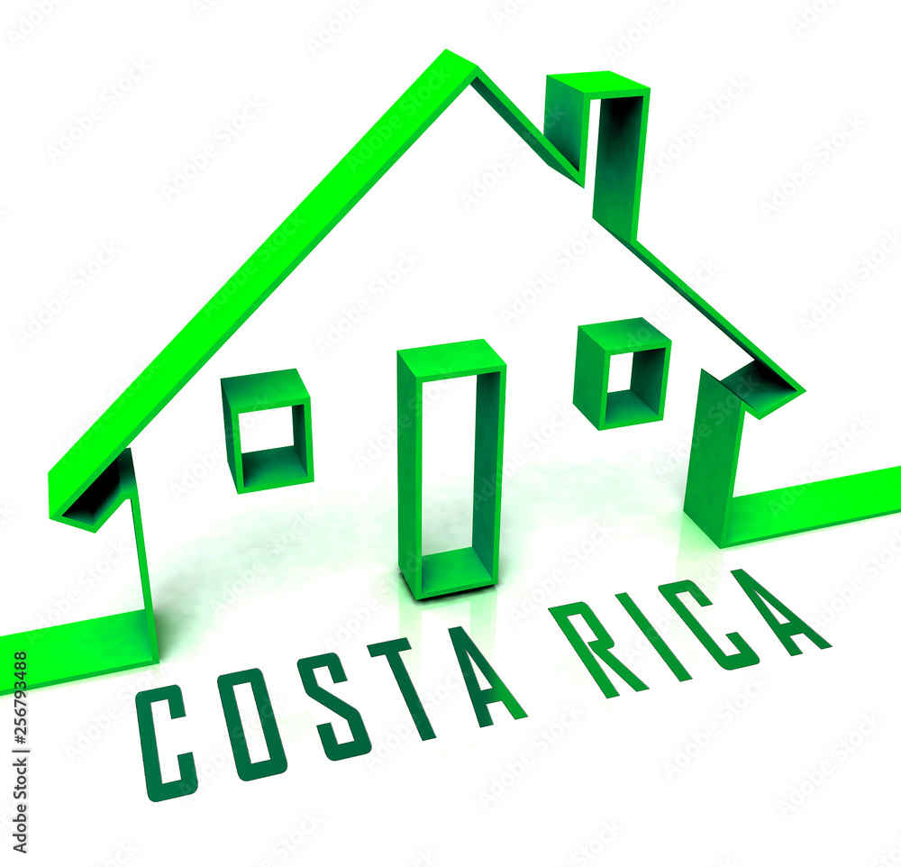 Costa Rica Homes Icon Depicts Real Estate Or investment Property - 3d Illustration Costa Rica Homes Icon Depicts Real Estate Or investment Property - 3d Illustration