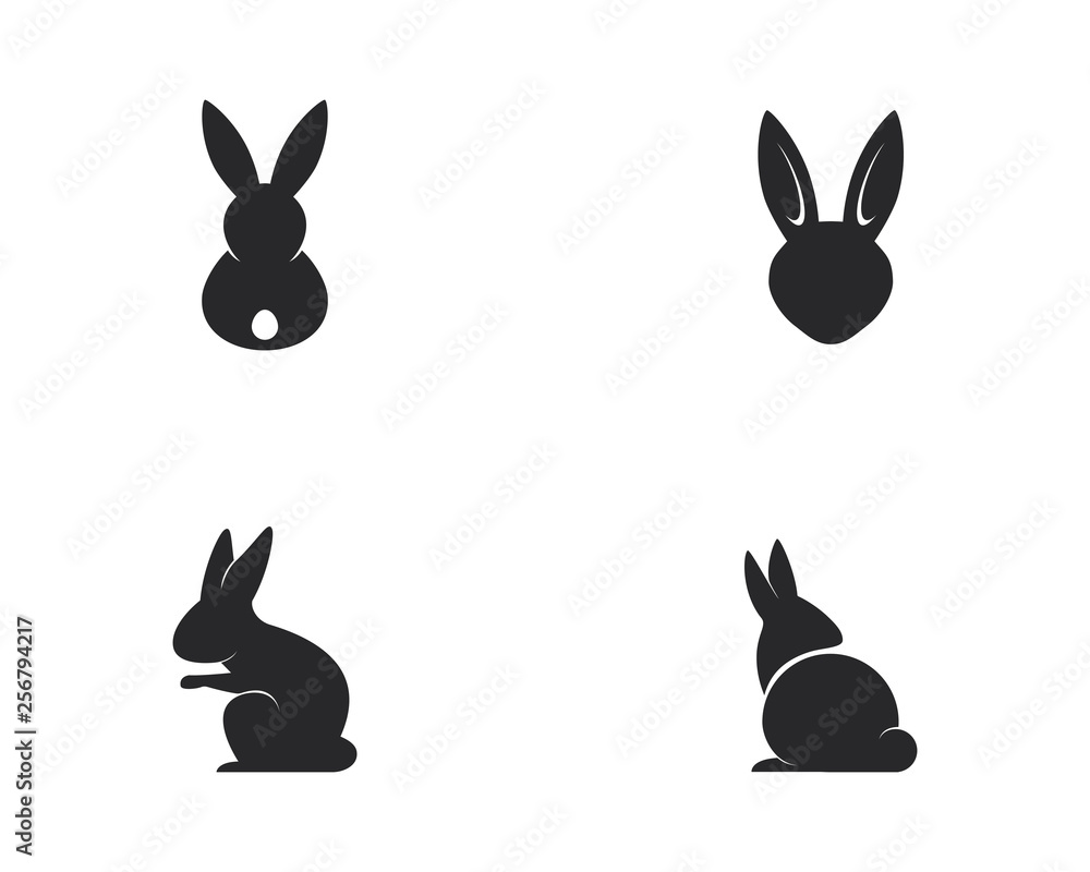 Fototapeta premium Rabbit Logo template vector icon illustration design 