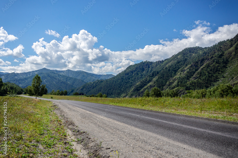 road among the mountains in summer
