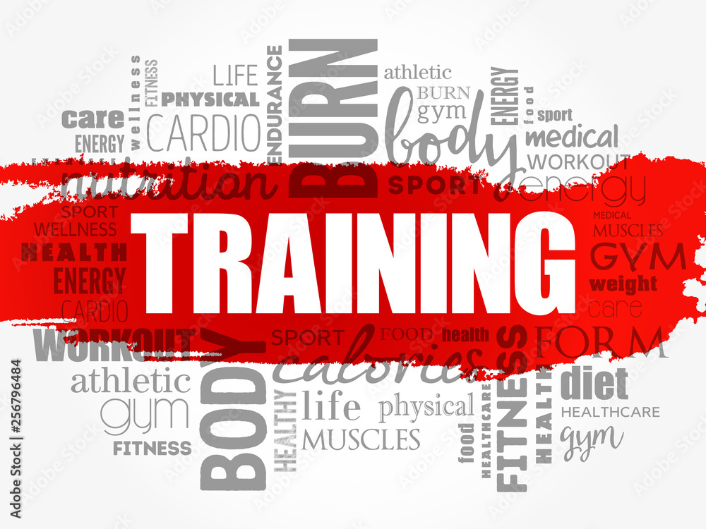 Fototapeta premium TRAINING word cloud, fitness, sport, health concept