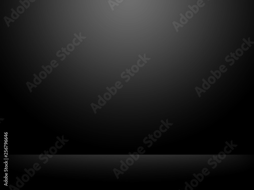 Black and gray background. Abstract black background for web design templates  christmas  halloween  valentine  product studio room and business report with smooth gradient color.