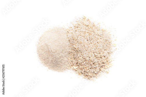 Wallpaper Mural Pearl barley flakes and flour isolated on white background. Torontodigital.ca