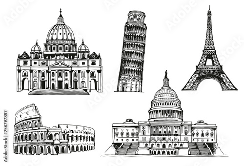 World landmark vector set