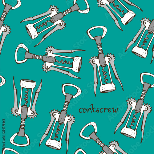 Seamless vector pattern with corkscrew