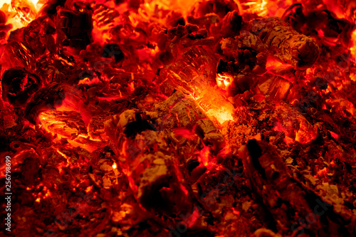 View of embers burning.