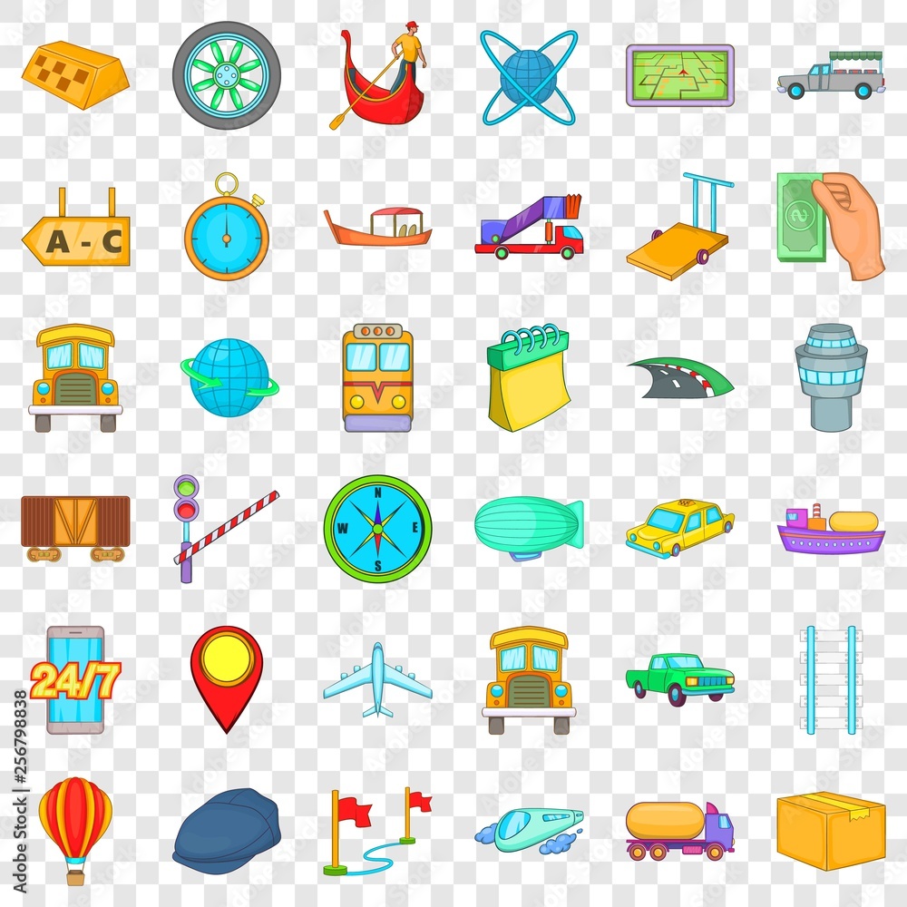 Fast delivery icons set. Cartoon style of 36 fast delivery vector icons for web for any design Fast delivery icons set. Cartoon style of 36 fast delivery vector icons for web for any design