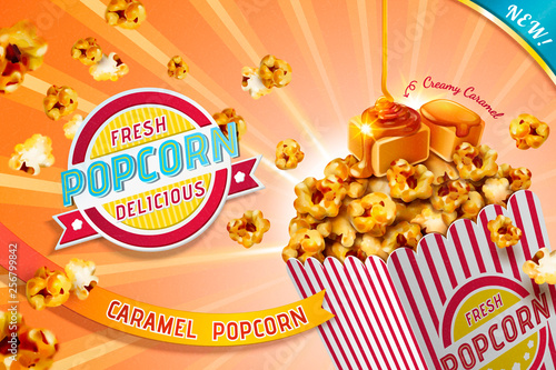 Classic caramel popcorn ads
