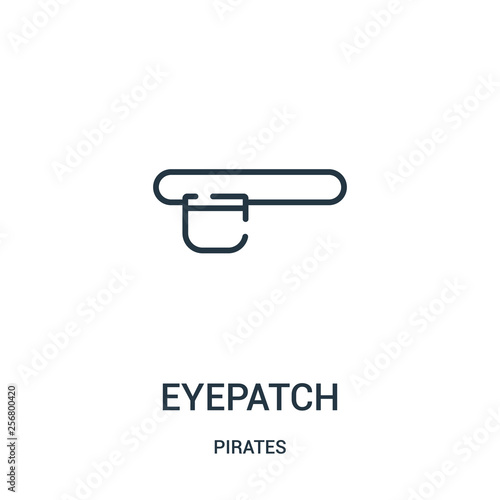 eyepatch icon vector from pirates collection. Thin line eyepatch outline icon vector illustration. Linear symbol for use on web and mobile apps, logo, print media.