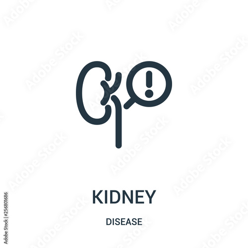 kidney icon vector from disease collection. Thin line kidney outline icon vector illustration. Linear symbol for use on web and mobile apps, logo, print media.