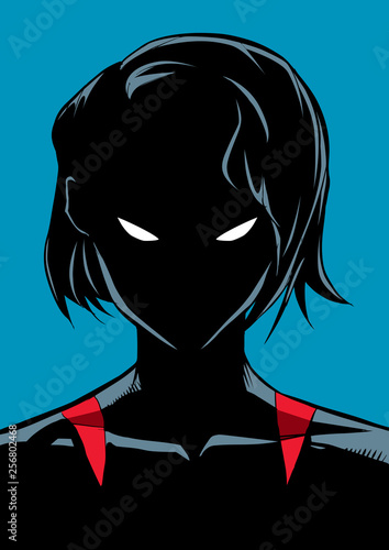 Superheroine Portrait Silhouette