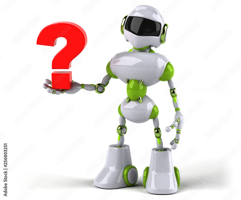 Naklejka premium Green robot - 3D Illustration