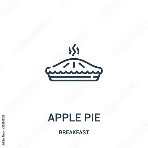 apple pie icon vector from breakfast collection. Thin line apple pie outline icon vector illustration. Linear symbol for use on web and mobile apps, logo, print media.