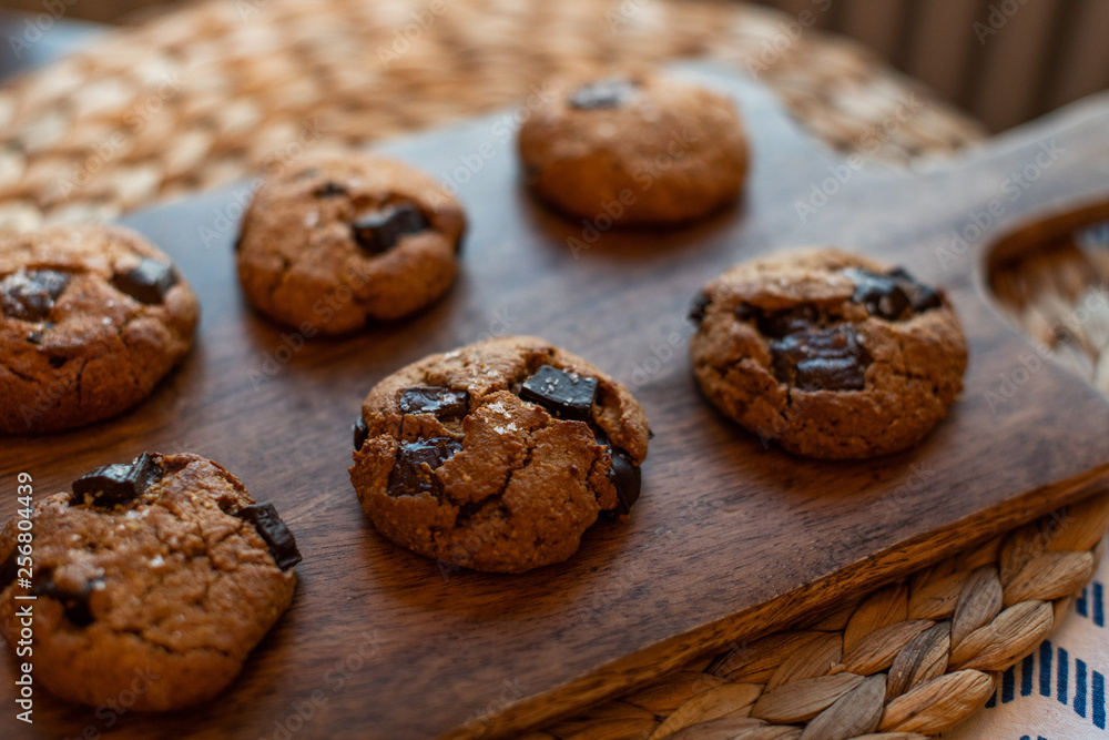 paleo chocolate chunk tahini cookie. salty cookie. paleo chocolate chunk tahini cookie. salty cookie.