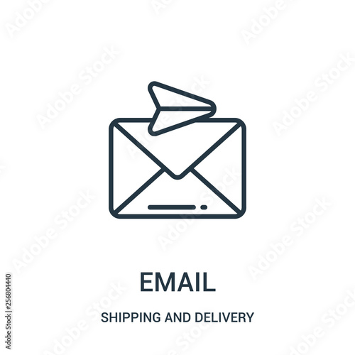 email icon vector from shipping and delivery collection. Thin line email outline icon vector illustration. Linear symbol for use on web and mobile apps, logo, print media.
