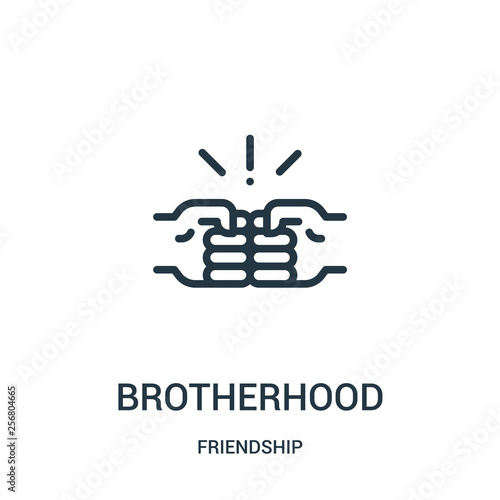 brotherhood icon vector from friendship collection. Thin line brotherhood outline icon vector illustration. Linear symbol for use on web and mobile apps, logo, print media.
