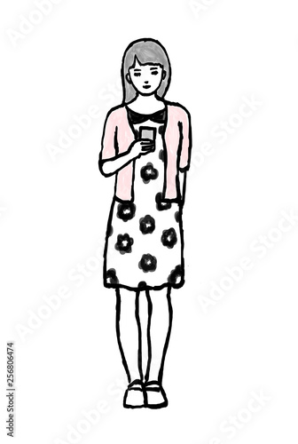 花柄ワンピースのお姉さん
