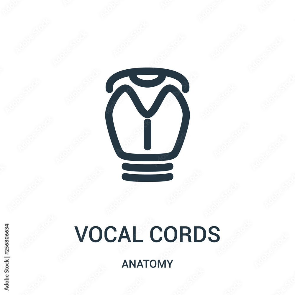 vocal cords icon vector from anatomy collection. Thin line vocal cords