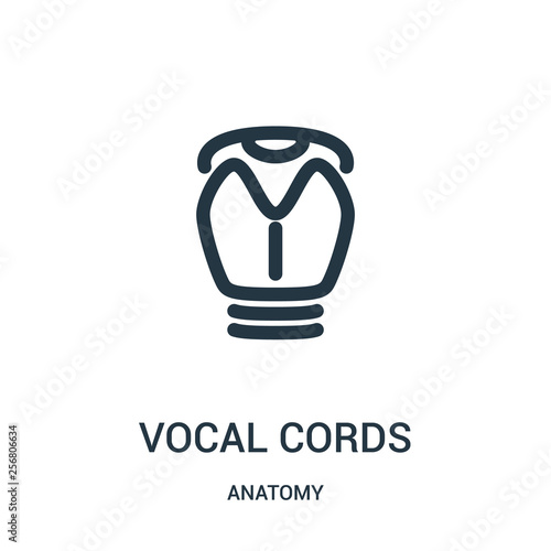 vocal cords icon vector from anatomy collection. Thin line vocal cords outline icon vector illustration. Linear symbol for use on web and mobile apps, logo, print media.