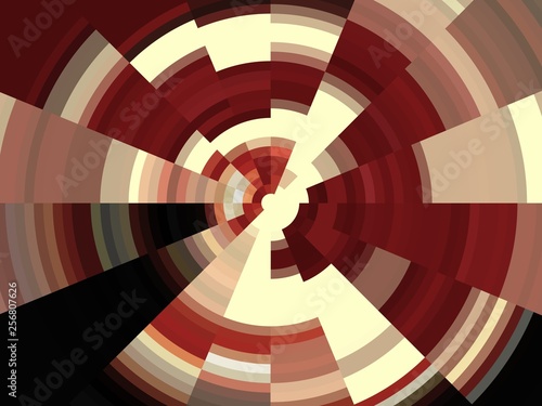 Red white dark circular bright abstract background, hypnotic texture