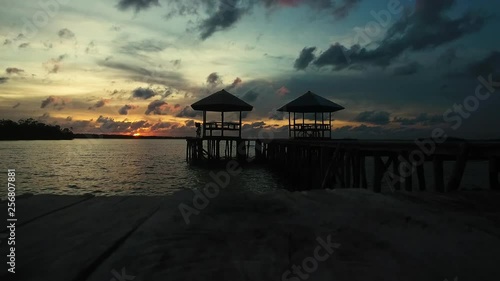 sunset on the dock photo