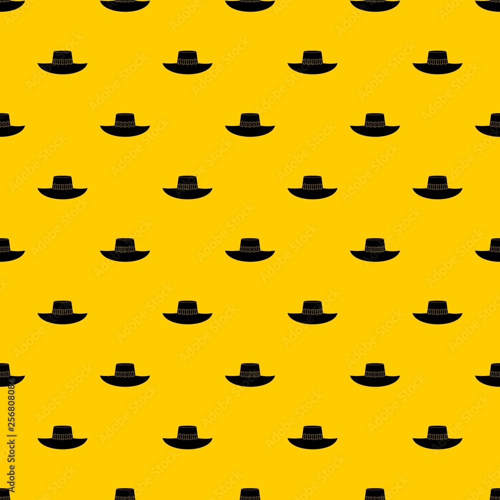 Woman hat pattern seamless vector repeat geometric yellow for any design Woman hat pattern seamless vector repeat geometric yellow for any design