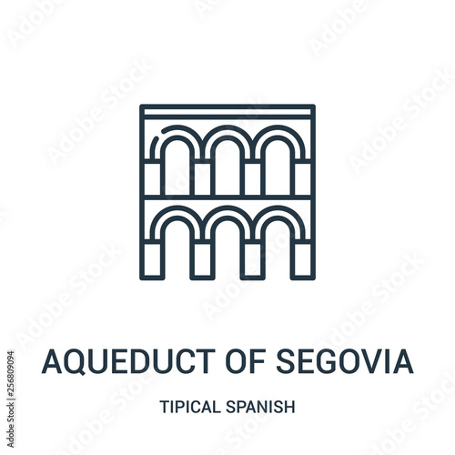 Murais de parede aqueduct of segovia icon vector from tipical spanish collection