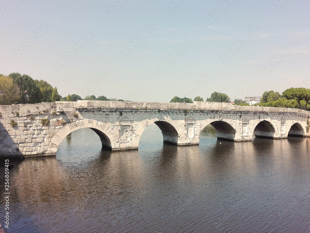 The bridge of Tiberius is a Roman bridge in the city of Rimini, Emilia Romagna, Italy.