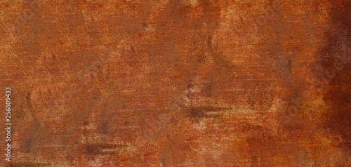 Wallpaper Mural Panoramic rusty yellow-red textured metal surface. The texture of the metal sheet is prone to oxidation and corrosion. Textured background in grunge Style Torontodigital.ca