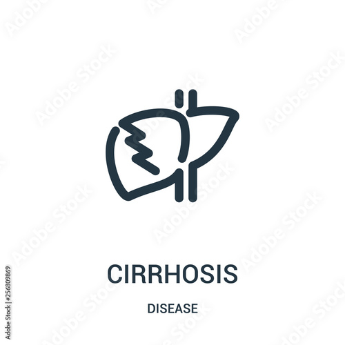 cirrhosis icon vector from disease collection. Thin line cirrhosis outline icon vector illustration. Linear symbol for use on web and mobile apps, logo, print media.