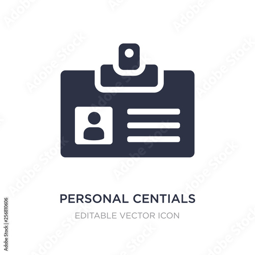 personal centials icon on white background. Simple element illustration from UI concept.
